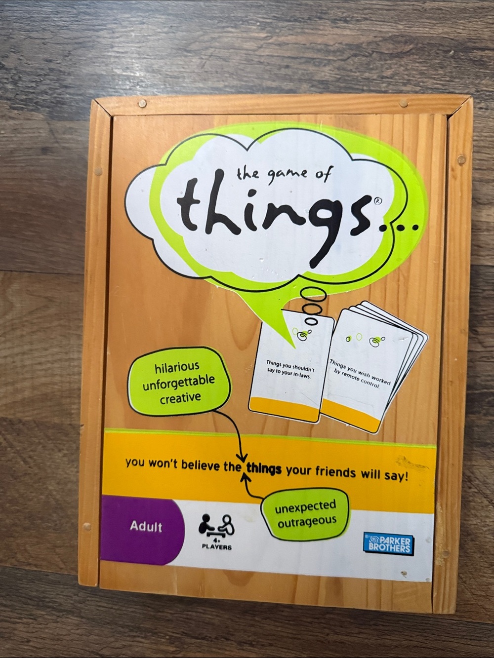 Hasbro The Game of Things Wall Art - Lime Green & Natural Wood
